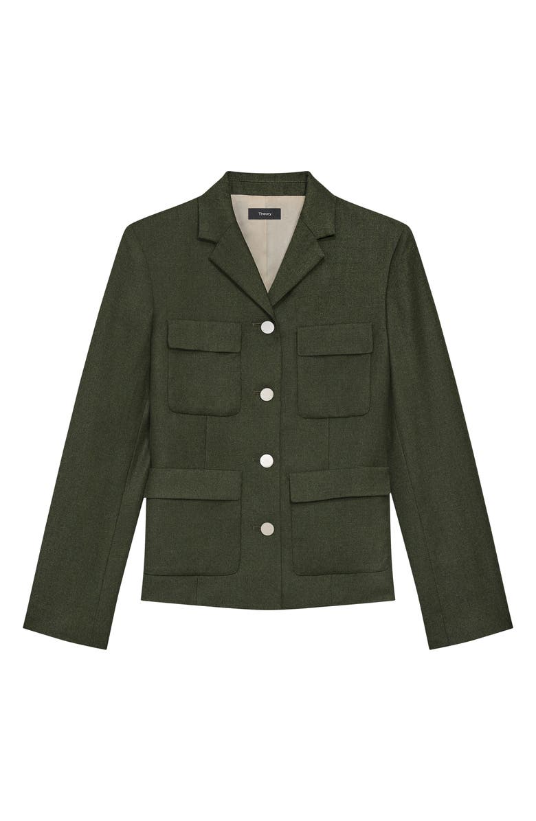 Theory Virgin Wool Military Jacket, Alternate, color,