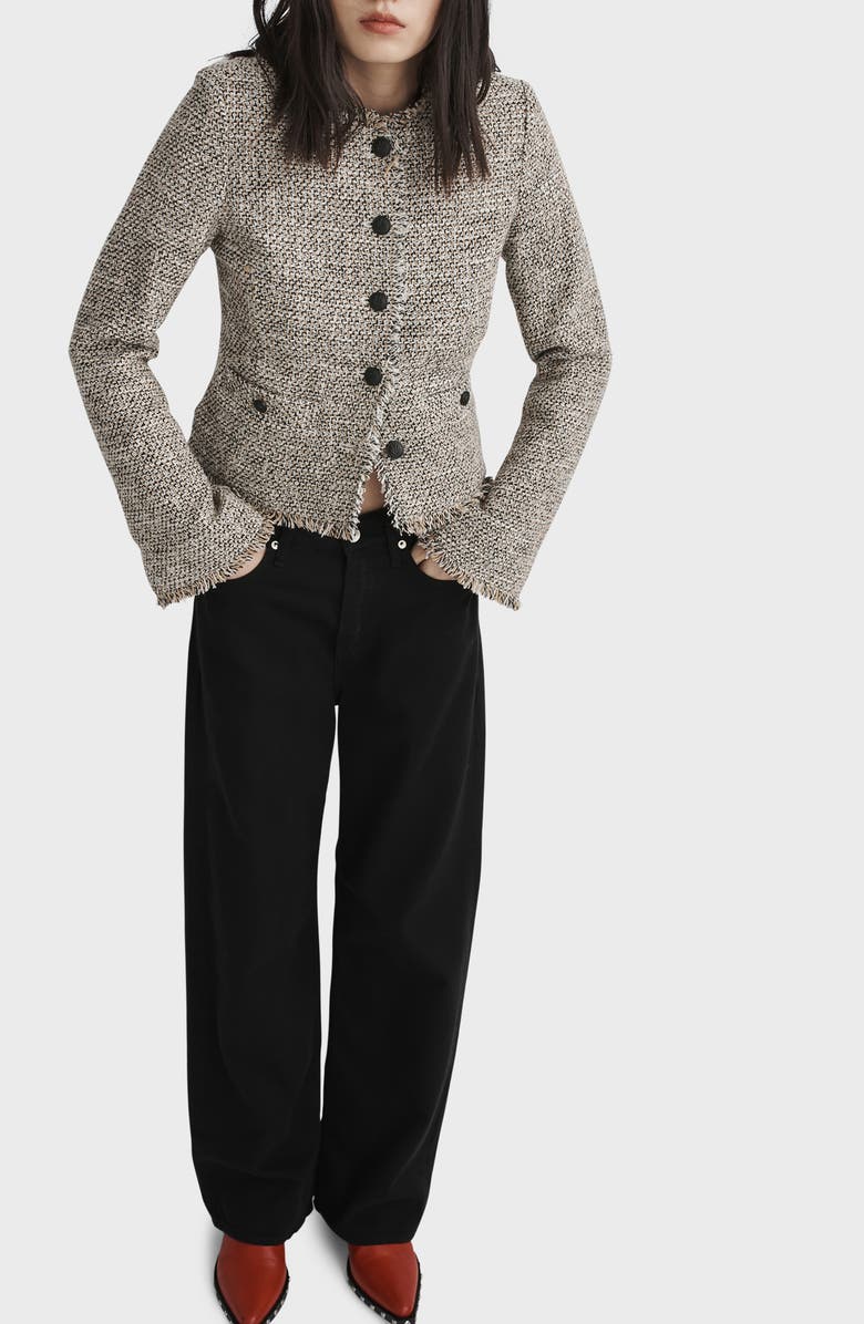 rag & bone Carmen Fringe Tweed Jacket, Alternate, color,