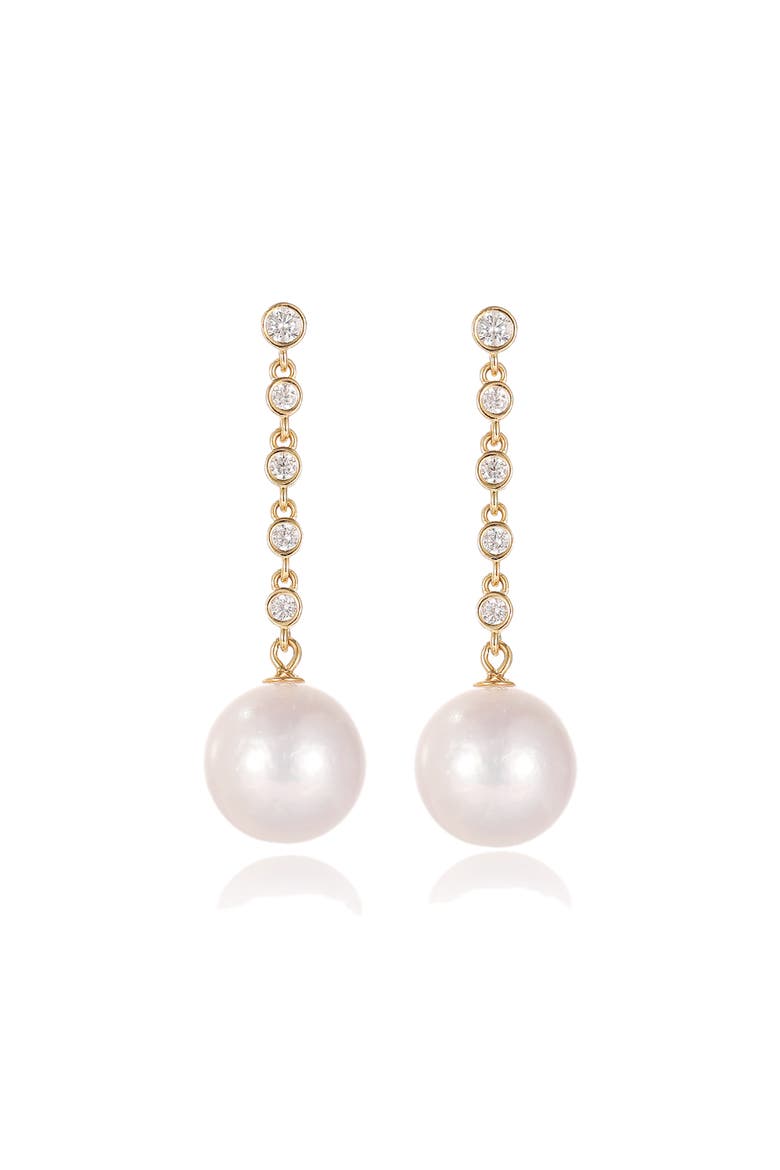 Electra Rivière Freshwater Pearl Drop Earrings, Main, color, Gold