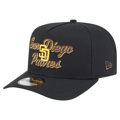 Men's New Era Black San Diego Padres Chainstitch 9FIFTY A-Frame Snapback Hat