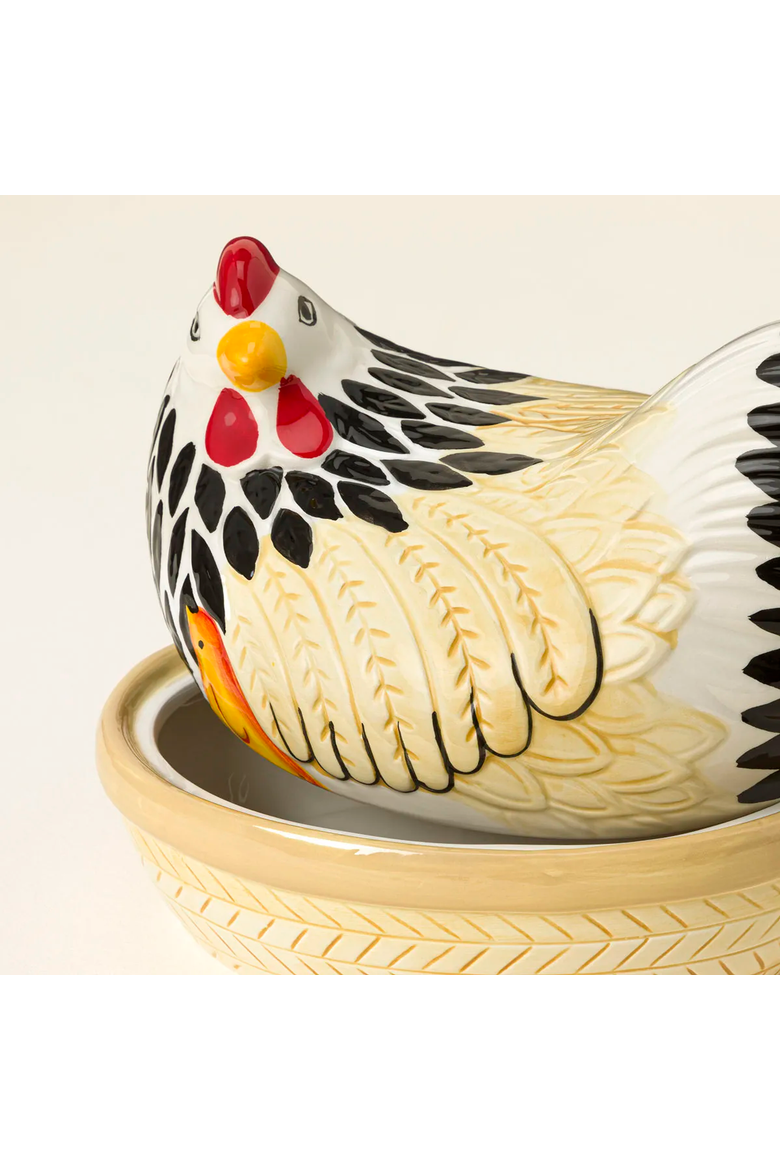 Mother Hen Ceramic Storage Jar, Alternate, color, White / Multi-Color