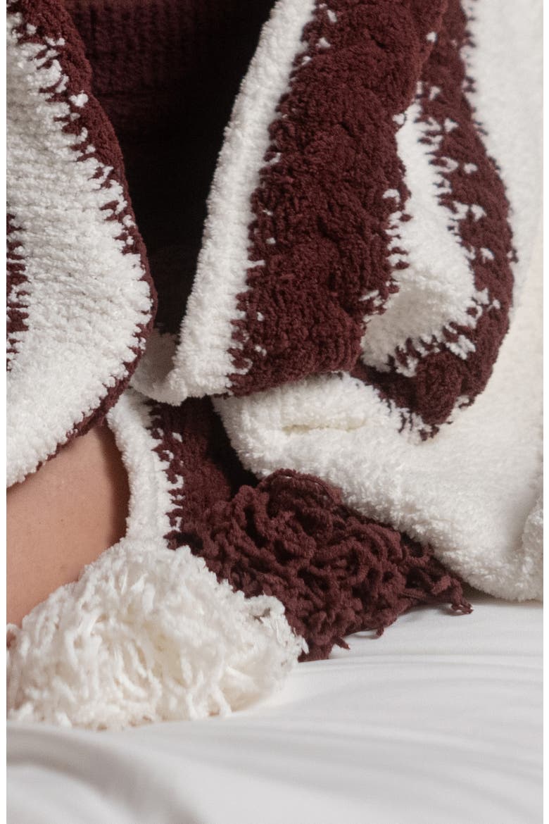 Snug Braided Stripe Throw Blanket, Alternate, color, OFF WHITE/ FIG