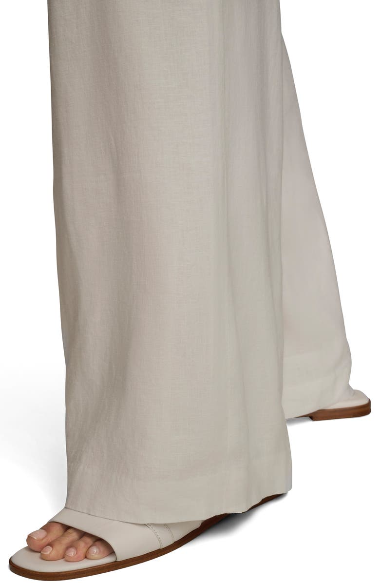 Donna Karan New York Linen Blend Wide Leg Pants, Alternate, color, Cream