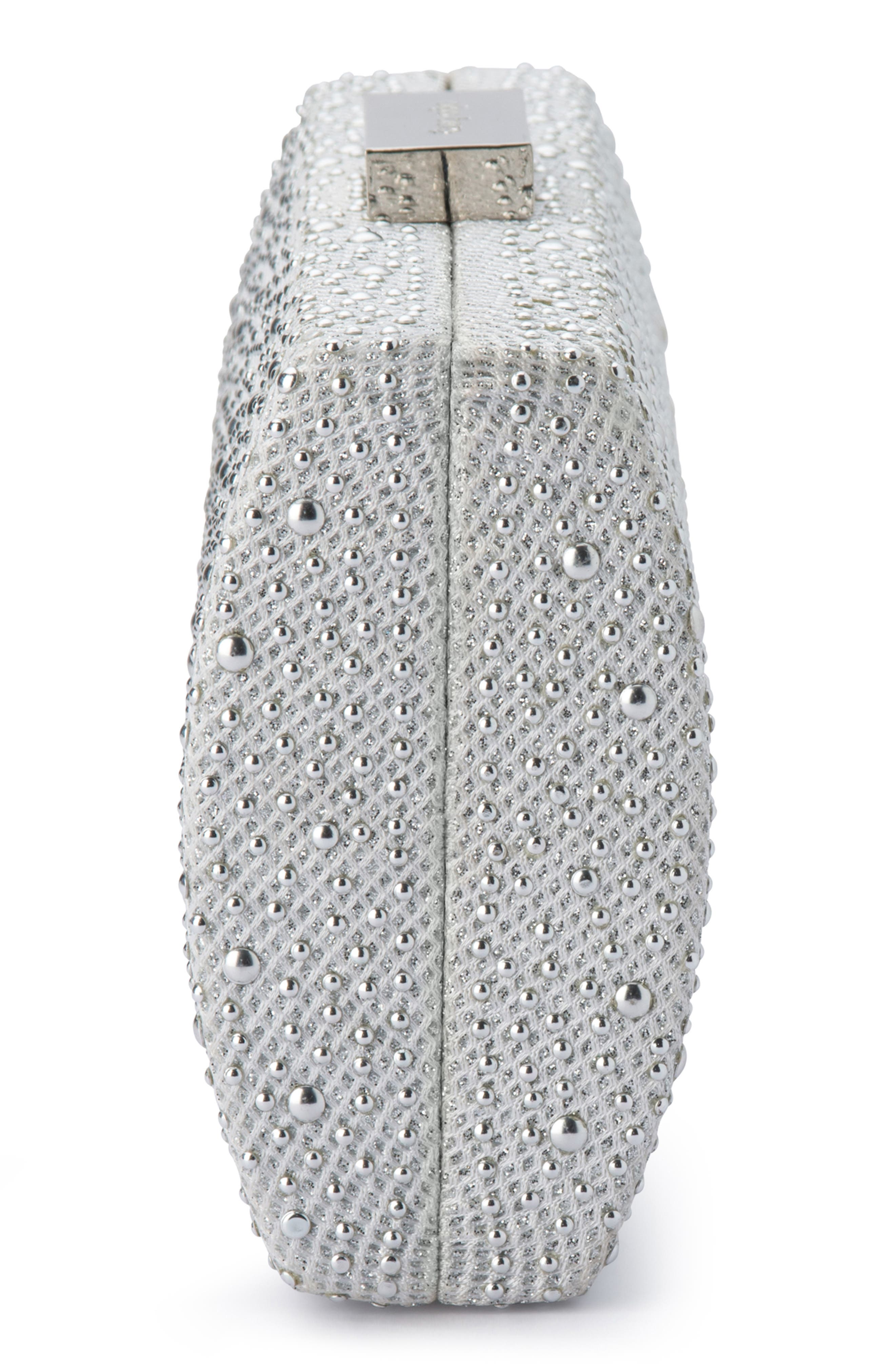 Olga Berg Joelle Glitter Hotfix Clutch, Alternate, color, 
