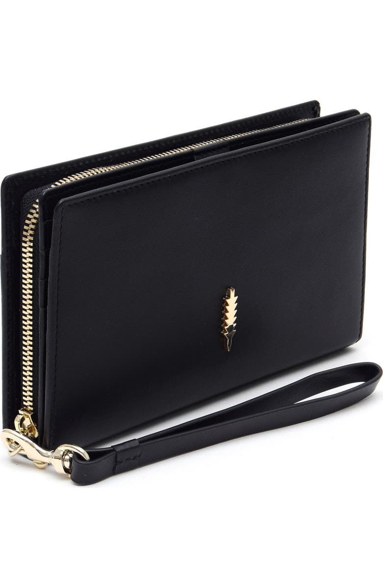 Thacker Daisy Large Zip Around Wristlet Wallet, Alternate, color, Black