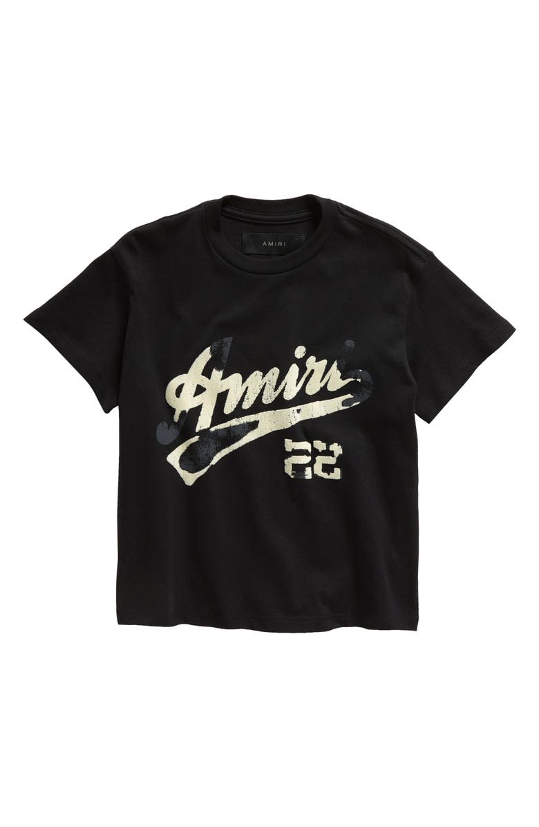 AMIRI Kids' 22 Distressed Logo Cotton T-Shirt, Main, color,