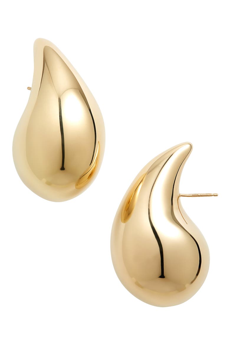 Sterling Silver Teardrop Earrings, Main, color, 8120 YELLOW GOLD