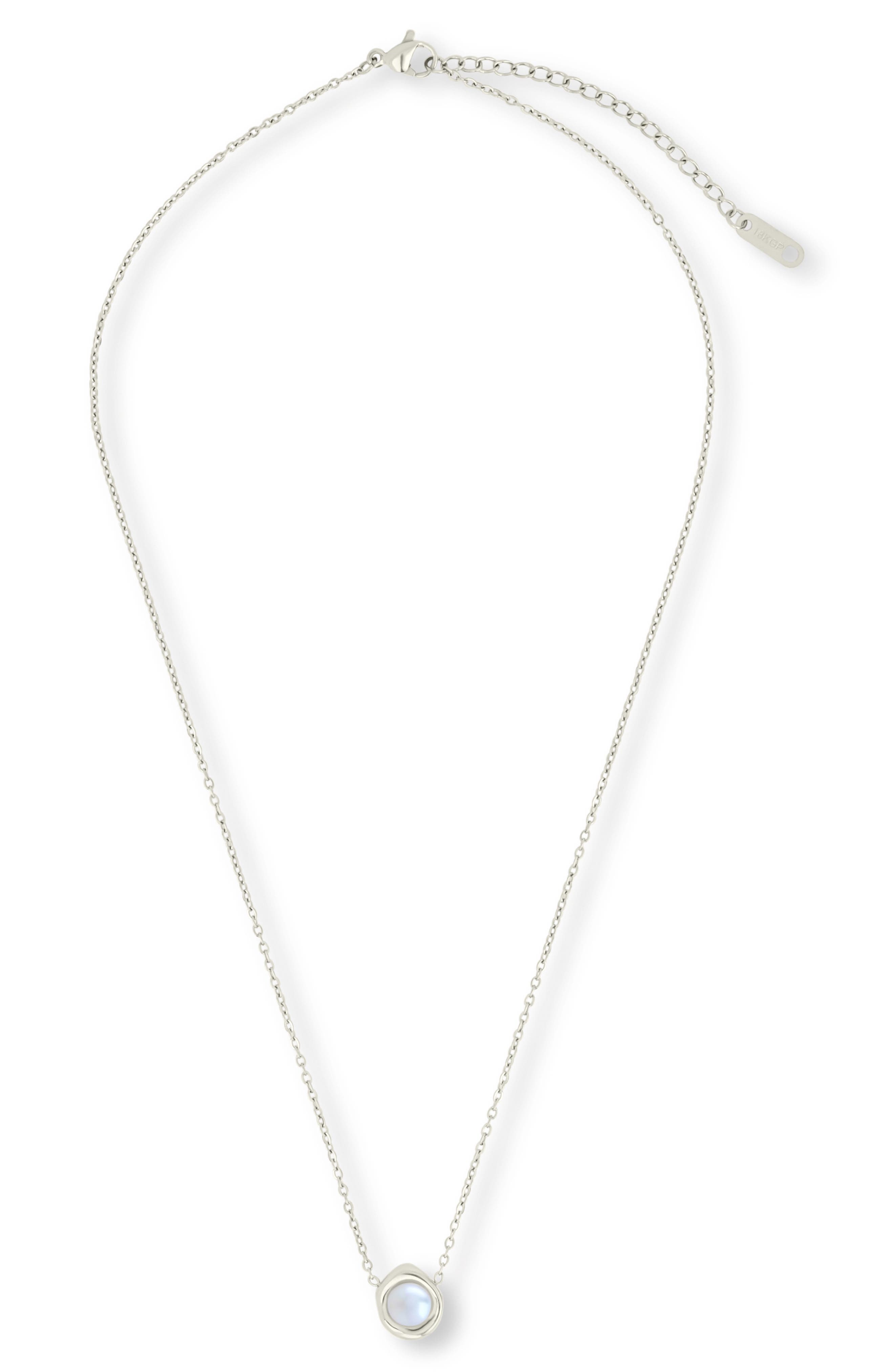 Sterling Forever Joan Drop Pearl Pendant Necklace