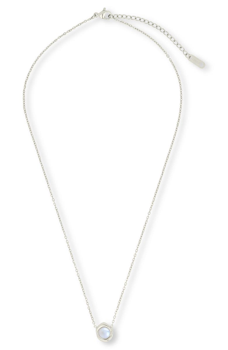 Sterling Forever Joan Drop Pearl Pendant Necklace, Main, color, Silver