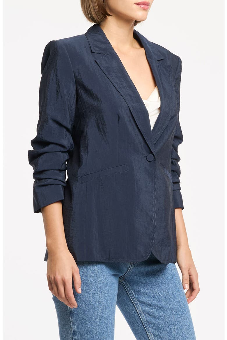 Khloe Tumbled Woven Blazer, Main, color, NAVY