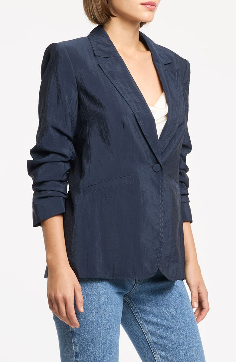Cinq à Sept Khloe Tumbled Woven Blazer, Main, color, Navy