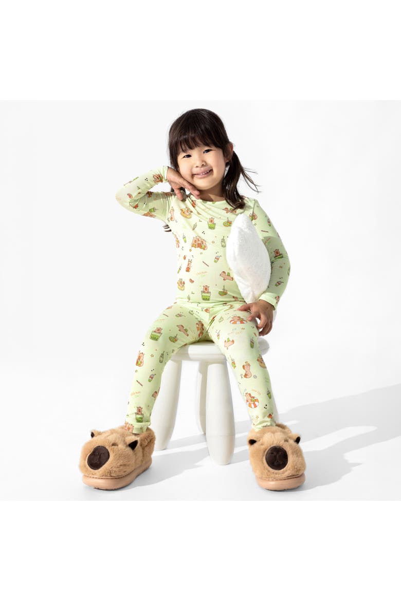 Kids' Capybara Boba Set of 2 Piece Pajamas, Alternate, color, Capybara Boba