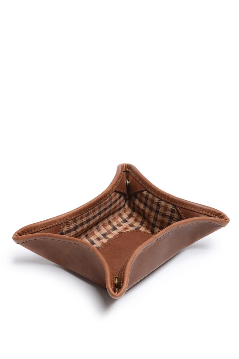 Dunbar Leather Change Tray, Main, color, Espresso