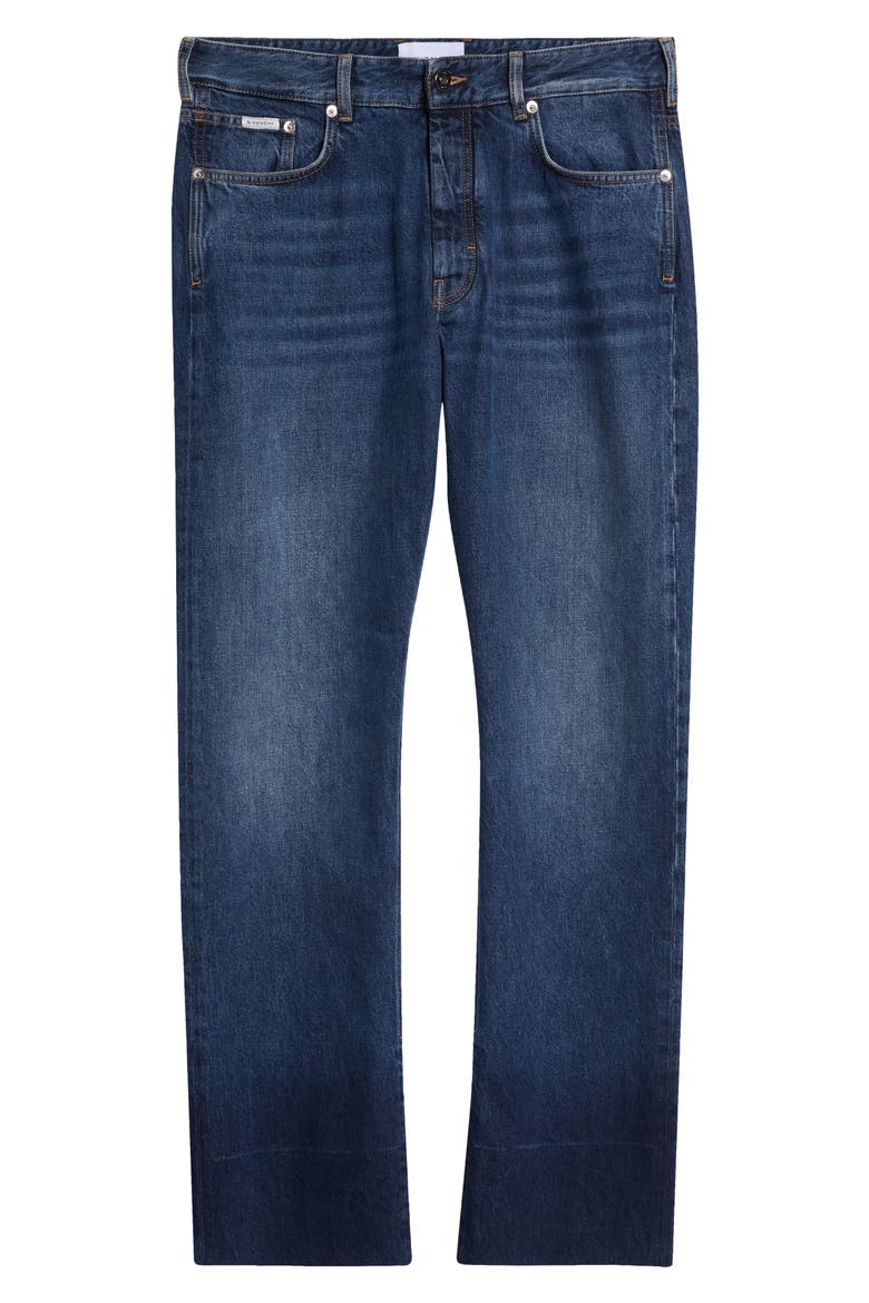 Fringe Regular Fit Straight Leg Jeans, Main, color, GREY BLUE