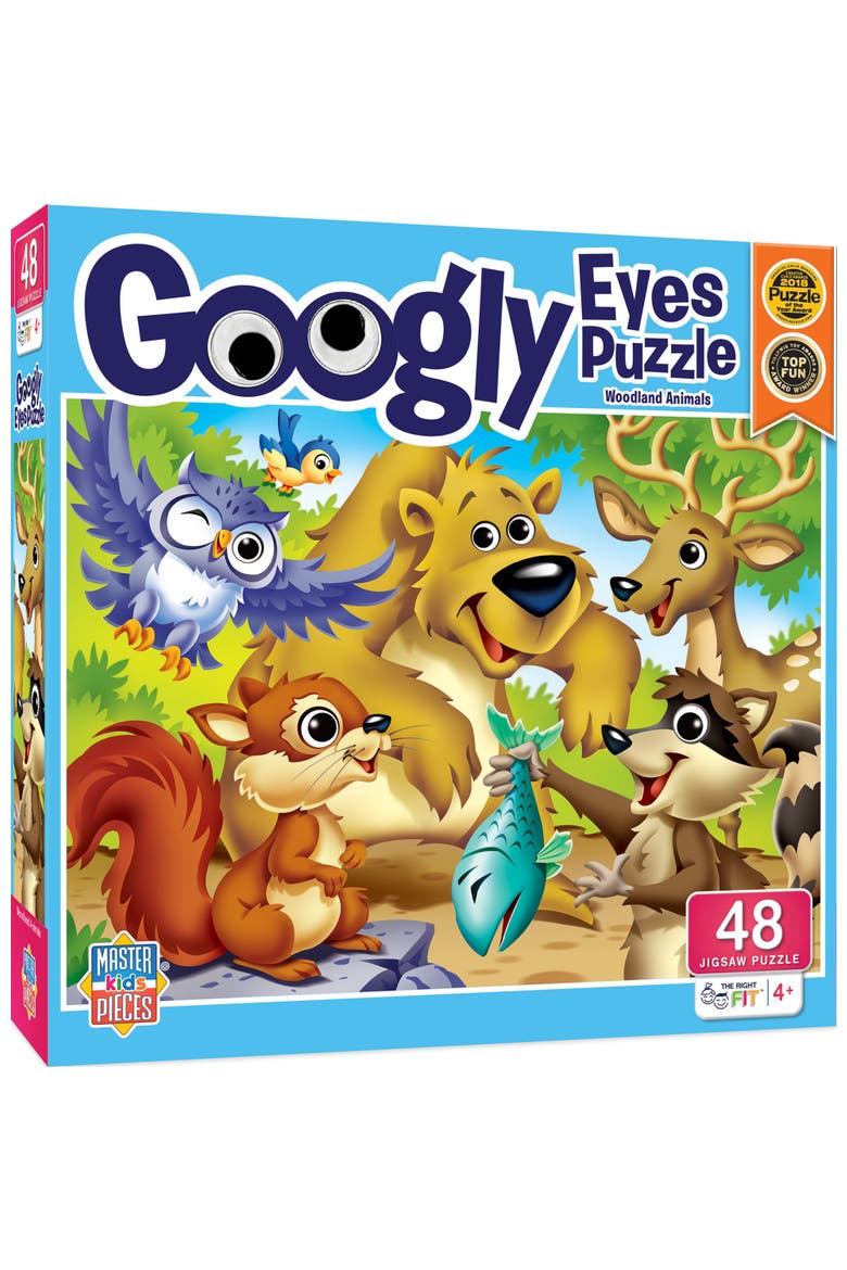 Googly Eyes Woodland Animals 48pc Puzzle, Main, color, Multicolor