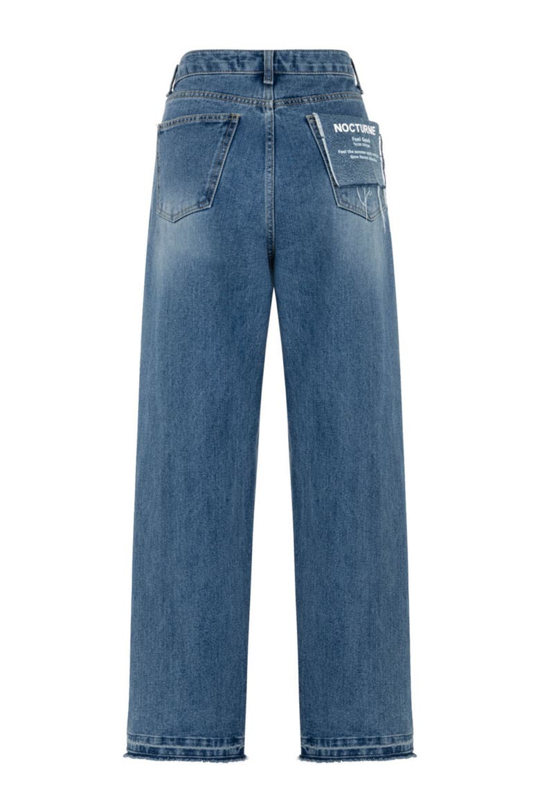 Jeans with Asymmetric Closure, Alternate, color, Blue