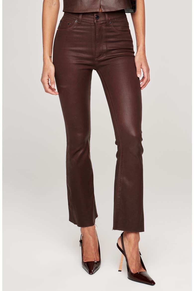 Bridget Bootcut High Rise Instasculpt Coated Crop Jeans, Main, color, WALNUT