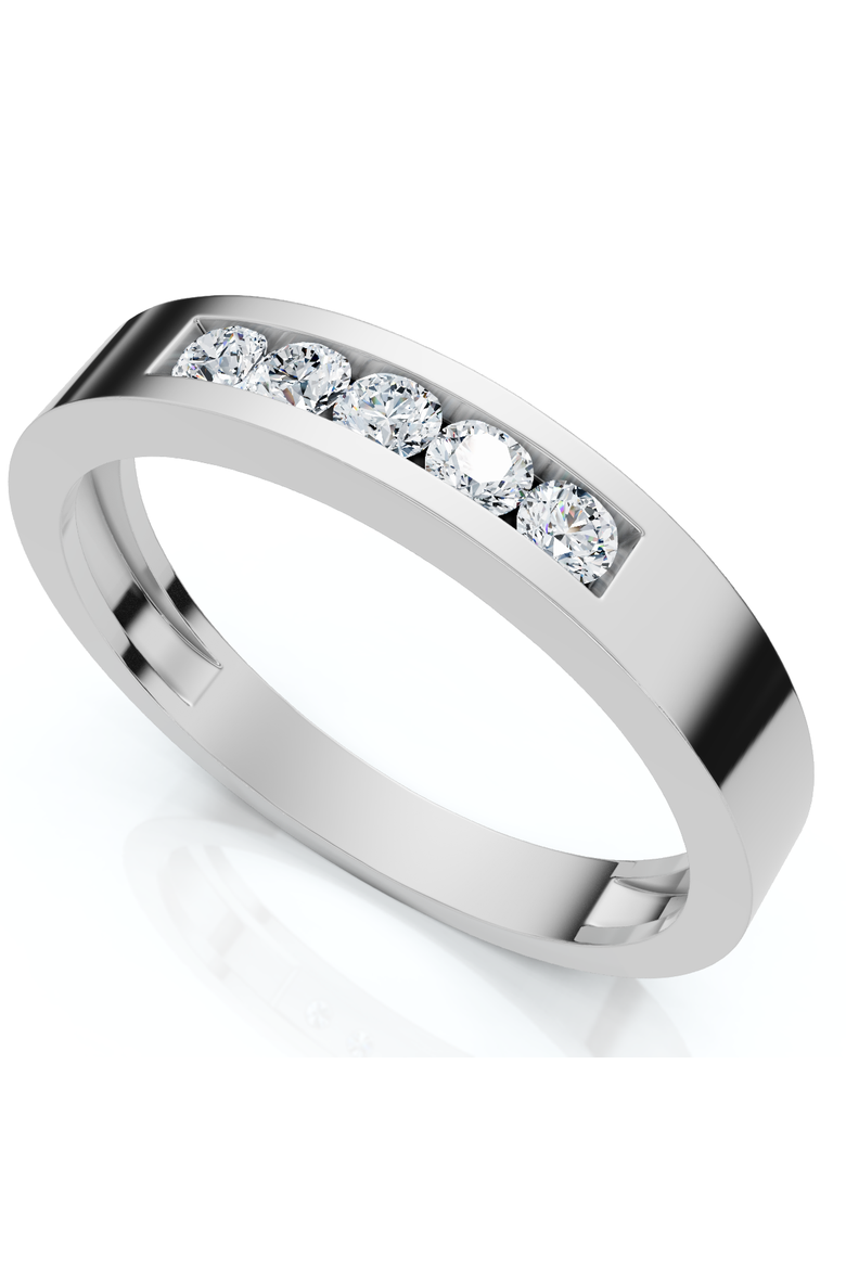 Men's 1/4Ct Channel Set Diamond Wedding Ring 14k Gold Lab Grown, Alternate, color, 14k White Gold
