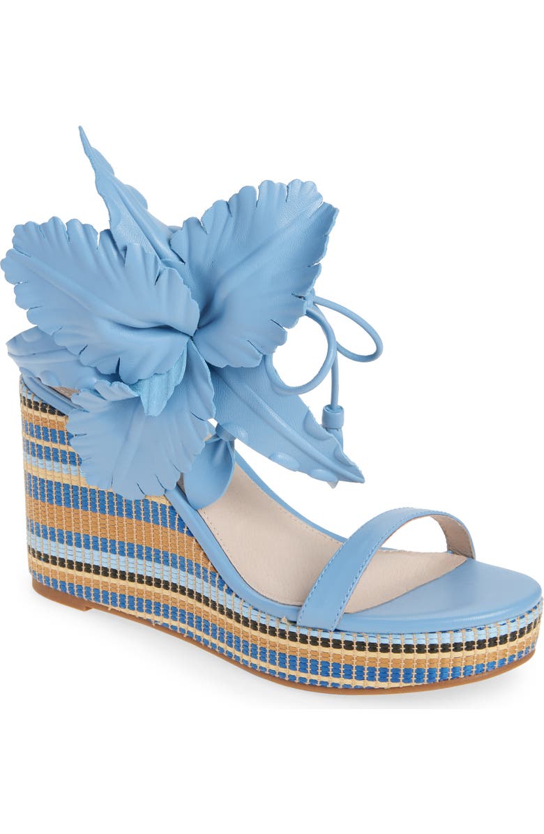 Cecelia New York Lily Platform Wedge Sandal, Main, color, Blue Multi