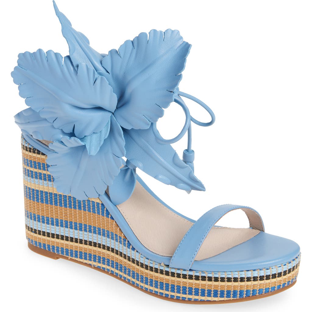 Cecelia New York Lily Platform Wedge Sandal In Blue Multi