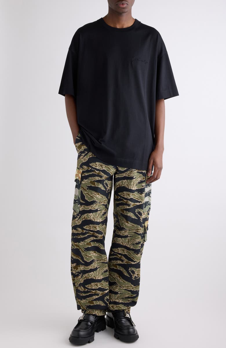 Givenchy Regular Fit Logo Embroidered T-Shirt, Alternate, color, Black