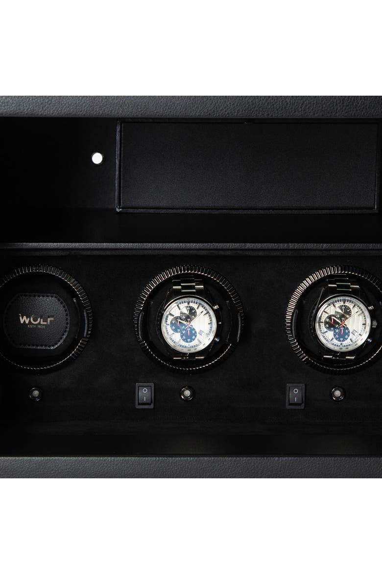 The Den 4 Piece Watch Winder Safe, Alternate, color, Black