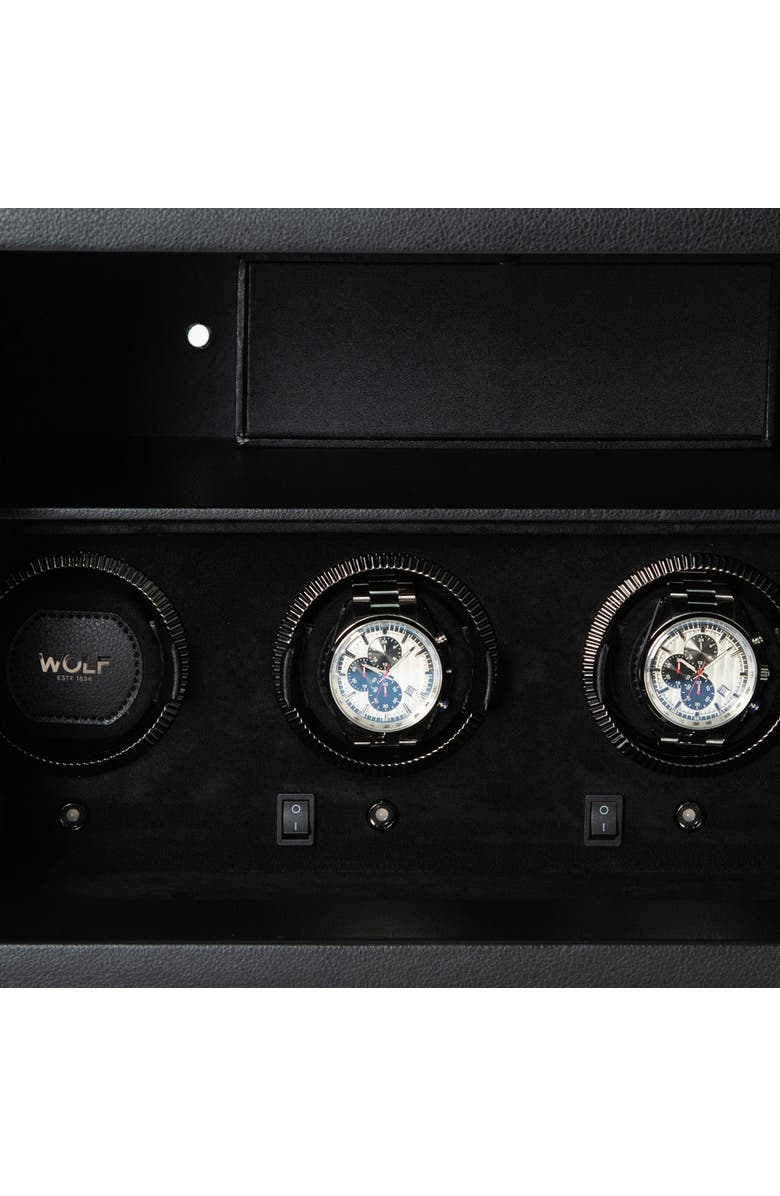 WOLF The Den 4 Piece Watch Winder Safe, Alternate, color, Black