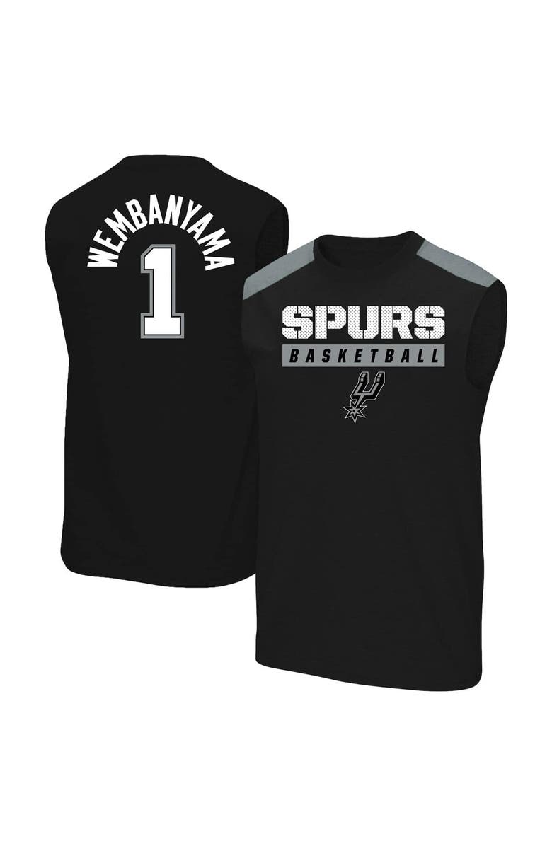 PROFILE Men's Profile Victor Wembanyama Black San Antonio Spurs Big & Tall Player Muscle Tank, Alternate, color, 