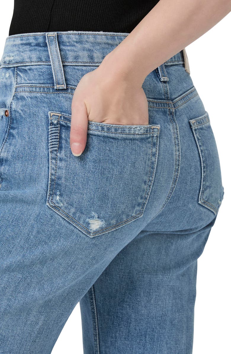 PAIGE Leenah Raw Hem High Waist Ankle Wide Leg Jeans, Alternate, color, 