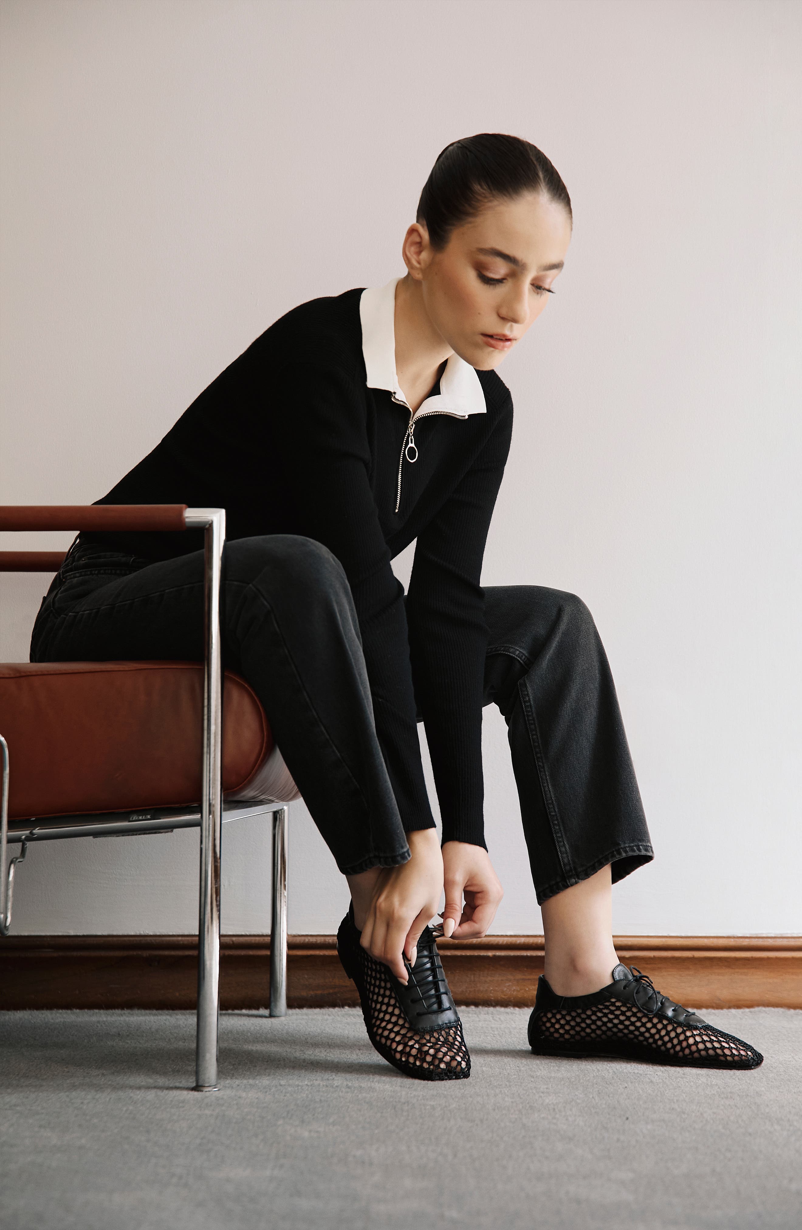 Antonia Mesh Flat, Alternate, color, black