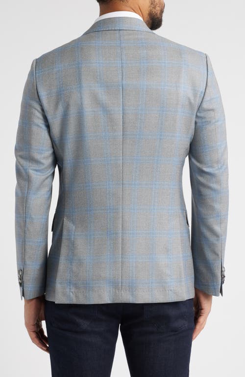 Shop Hugo Boss Boss Hutson Slim Fit Windowpane Check Wool Sport Coat In Silver Grey