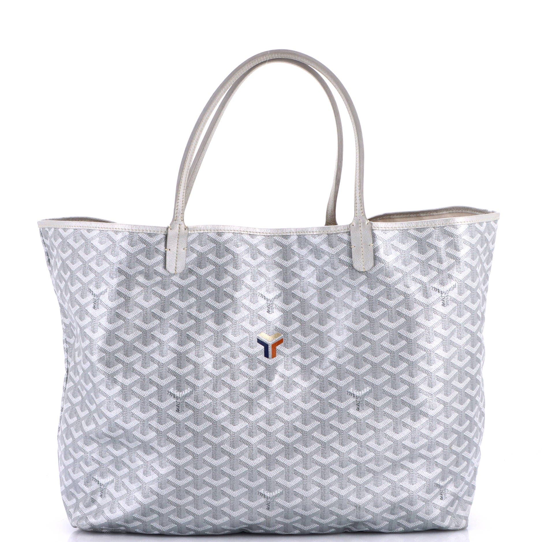 Saint Louis Tote Precious Metals Coated Canvas GM, Main, color, Metallic Silver