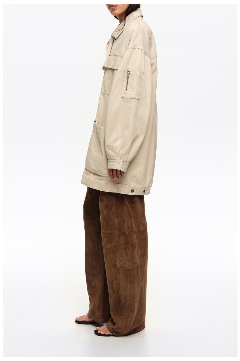 Cotton multi-pocket jacket, Alternate, color, OFF WHITE