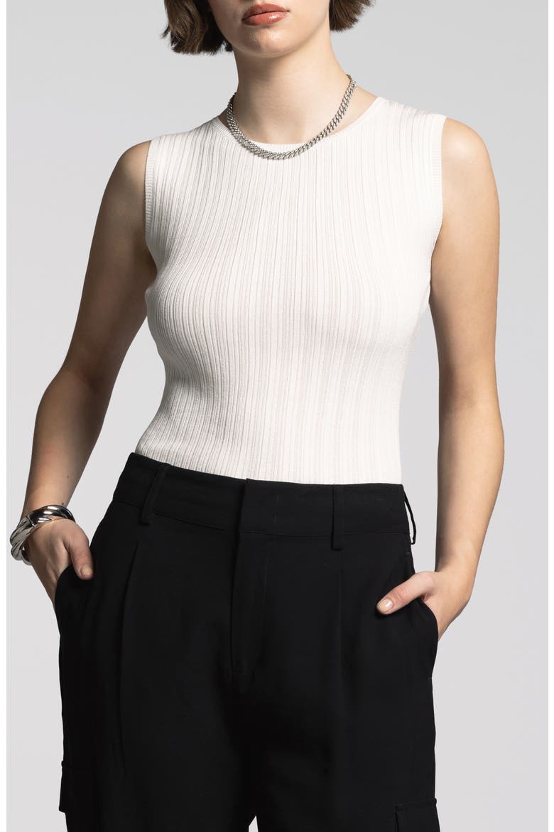 Eleanor Rib Sweater Tank, Main, color, BLANC