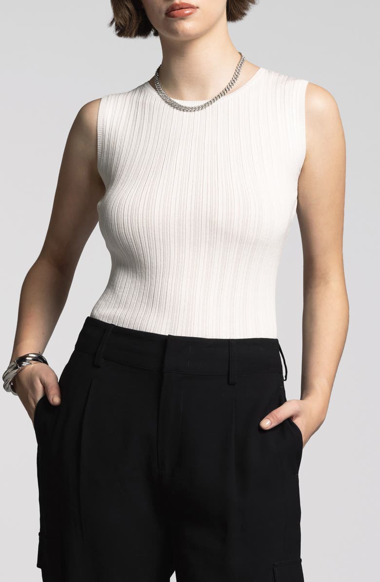 WEEKEND LOS ANGELES Eleanor Rib Sweater Tank, Main, color, Blanc
