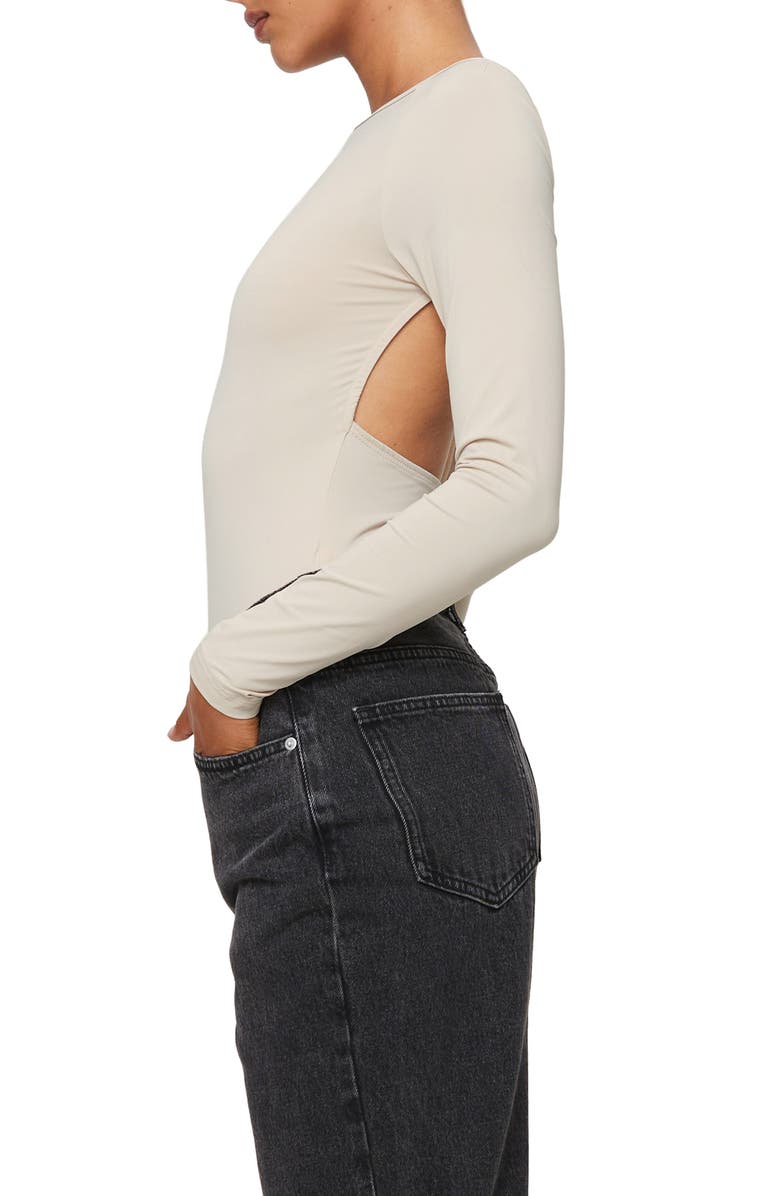 Princess Polly Gatewood Back Cutout Long Sleeve Bodysuit, Alternate, color, 