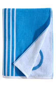 Calvin Klein Pinstripe Logo Beach Towel