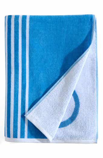Calvin Klein Pinstripe Logo Beach Towel