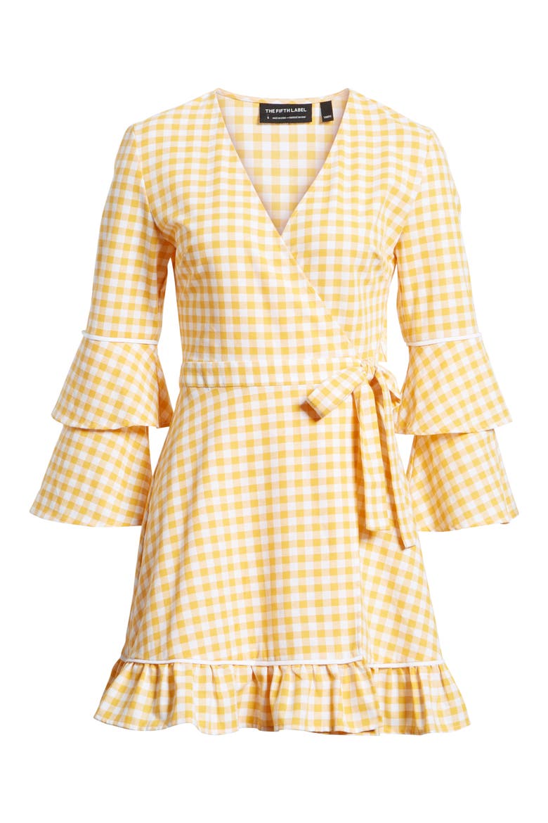 Idyllic Gingham Ruffle Dress, Alternate, color, BUTTERCUP