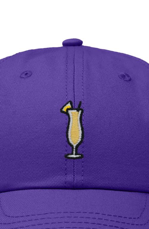 Dalix Pina Colada Embroidered Dad Cap In Purple