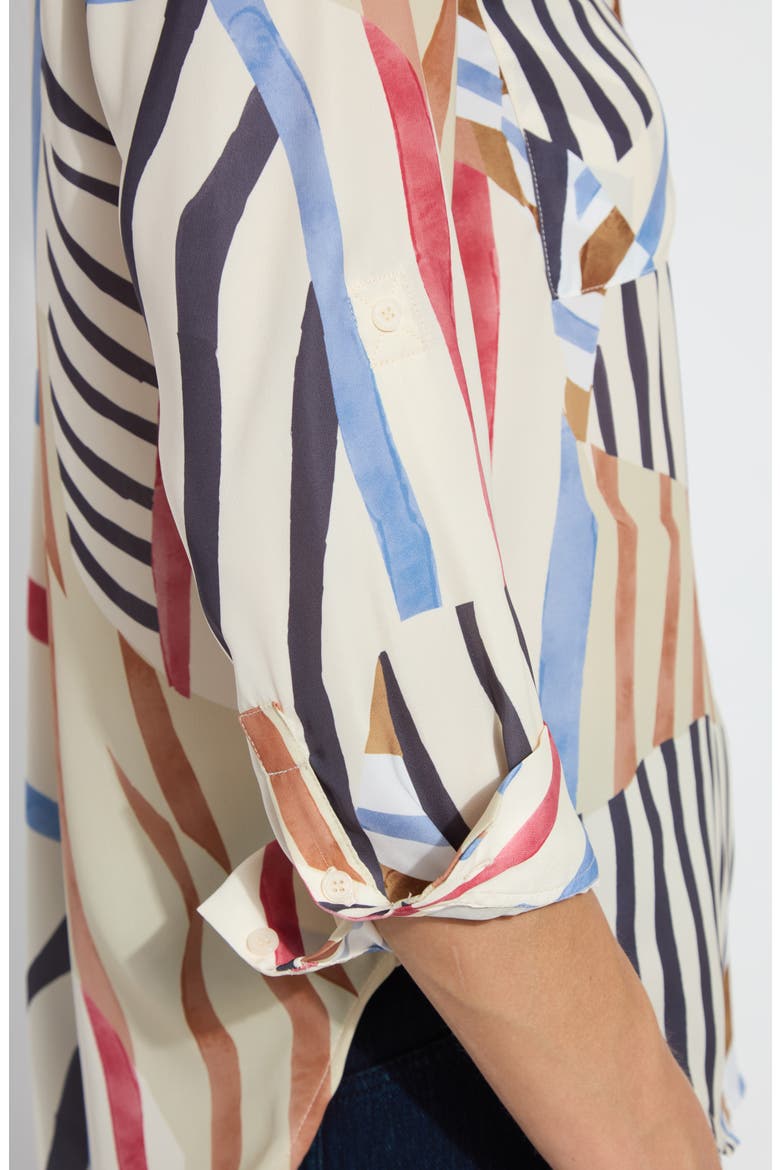 Yesenia Stripe Utility Button-Up Shirt, Alternate, color, STRIPE ART