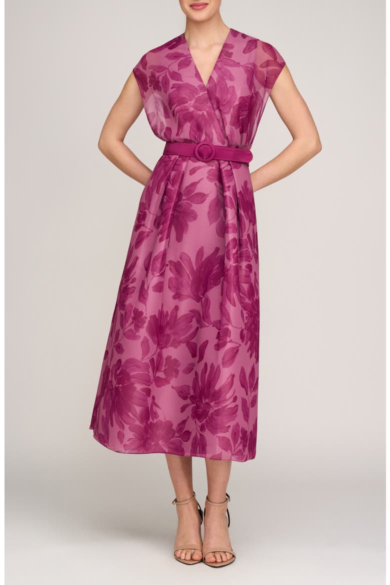 Kay Unger Brigid Floral Belted Cocktail Dress (Women)