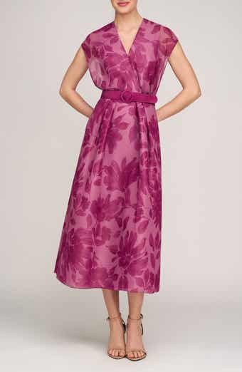 Kay Unger Brigid Floral Belted Cocktail Dress