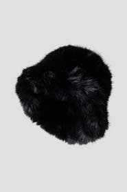 Natori Faux Fur Solid Faux Fur Bucket Hat