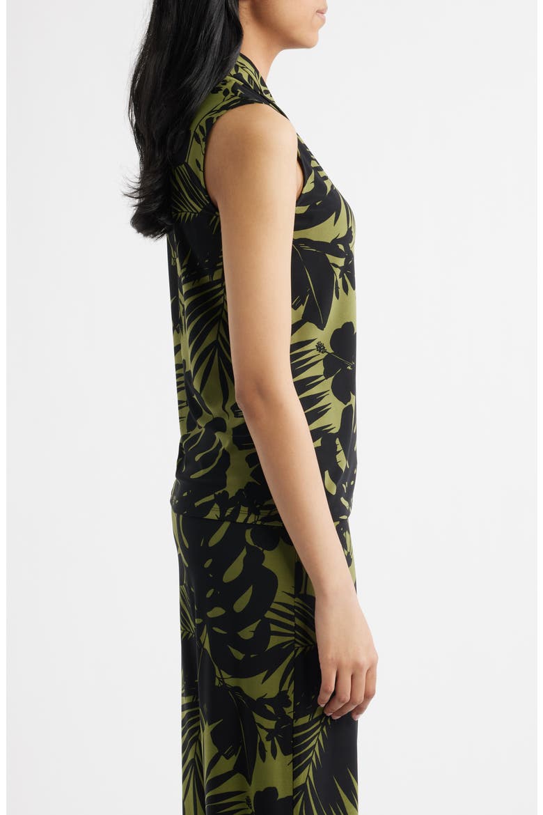 Triple Pleat Sleeveless Top, Alternate, color, BAY LEAF / ANNE BLACK