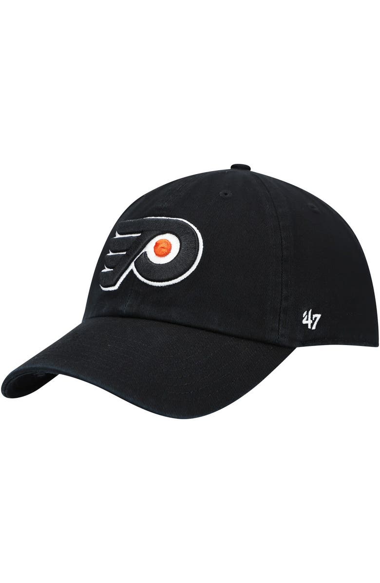 '47 Men's '47 Black Philadelphia Flyers Team Clean Up Adjustable Hat, Main, color, 
