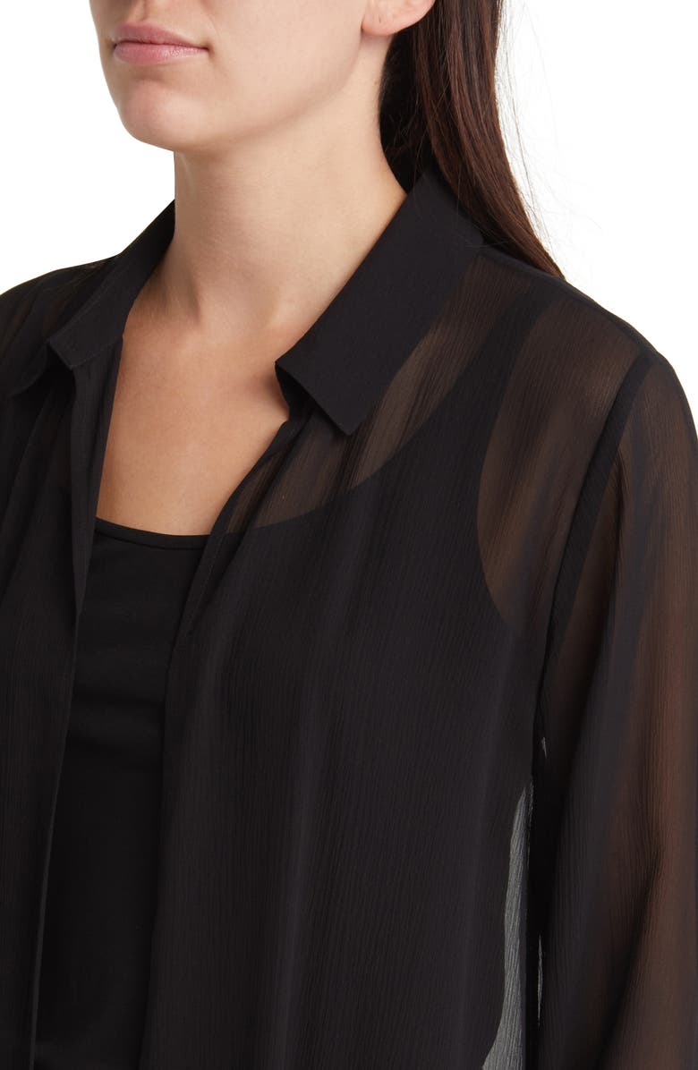 Eileen Fisher Open Front Silk Chiffon Jacket, Alternate, color,