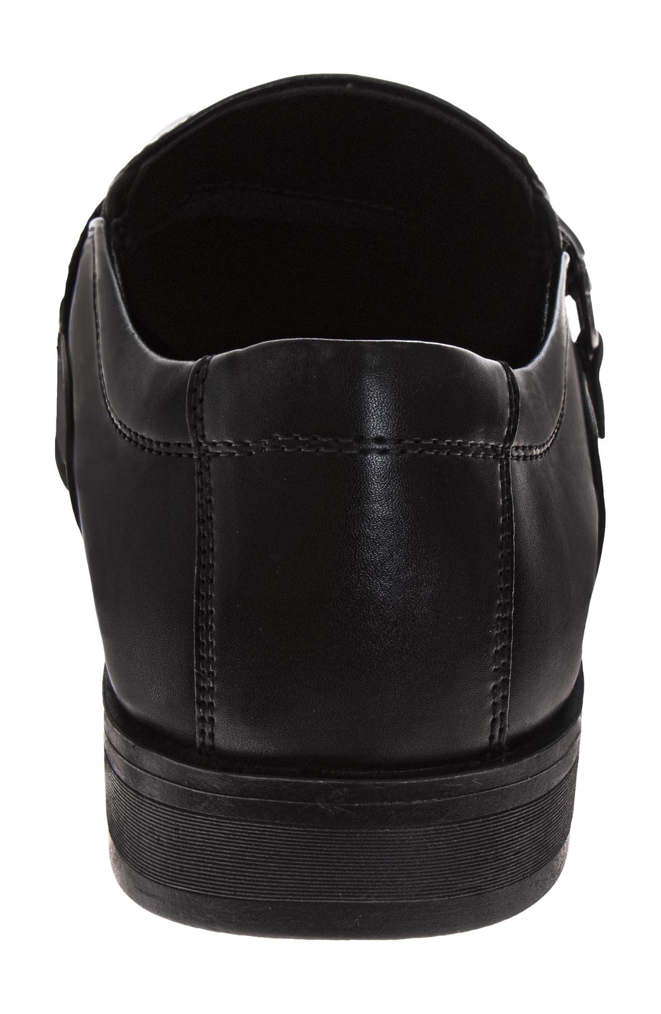 Faux Leather Dress Slip-On, Alternate, color, BLACK