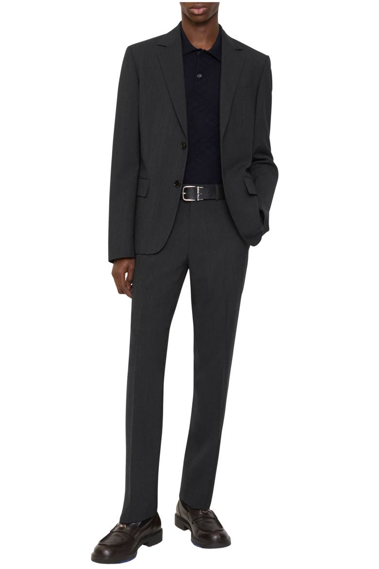Wool Blend Tailored Trousers, Main, color, Midnight grey melange