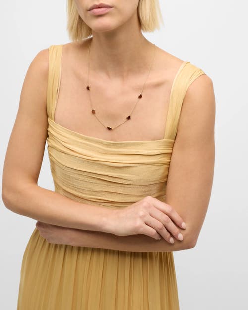 Jan Leslie Five Station Heart 30" Necklace Set In Sterling Silver With 18k Gold Overlay In Red